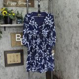 Taylor Womens Ruffled Floral-Print Chiffon Smocked A-Line Dress 2835M