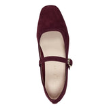 Marc Fisher Dress Flats with Square Toe and Ankle Strap Red Suede Purple 8M