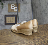 Easy Street Womens Jasper Wedge Sandal JASPR Natural Thai Silk Brown 8W