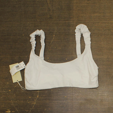 Ramy Brook Womens Ruffle Rachel Bikini  Swim Top C02258002 White L