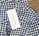 Charter Club Womens Printed Long Sleeve Pajama Sleep Top Gingham Check Blue XS