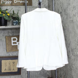 Calvin Klein 1-Button Plus Size Lace-Up Button Blazer Jacket Soft White 22W