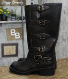 Wild Fable Rebel Distressed Wide Calf Tall Moto Riding Boots Black 7.5M-WC