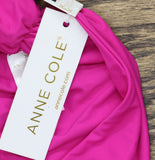 High Waisted Convertible Swim Bottom with Side Shirring Hibiscus Pink 18W