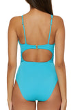 Becca Garden of Eden One Piece Swimsuit 811057 Pool Blue L