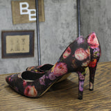 Asos Womens Floral Pull On Stiletto Heels 1678aac4e6f0df Black Floral Multi 8