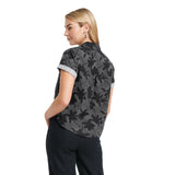Universal Thread Womens Short Sleeve Collared Button-Down Shirt Black Floral XL