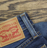 Levi's Wedgie Straight Jeans Button Fly High Rise Indigo Here We Go Blue 24x28