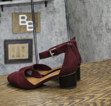 Style & Co. Womens Alinaa Two-Piece Dress Sandals Berry Microsuede Purple 8M