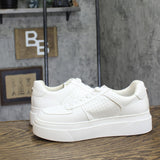 Steve Madden Womens Faux Leather Lifestyle Casual Low Top Sneakers White 9M