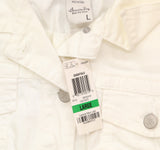 American Rag Womens Distressed Button Up  Denim Vest White Wash L