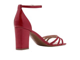 Naturalizer Womens Textured Faux Leather Heidi Block Heels Heartflame Red 8W