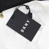 DKNY Womens Knit Ruffle Sleeve Detail Jumpsuit DD9A1031 White / Black 12