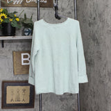 Style & Co Womens Plus Size Marl Pointelle Cuffed Sweater Mint Ice Green 1X