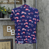 Nite Nite Muki Munki Youth Patriotic Boy Pajama Sleep Shirt Top Blue / Red XS