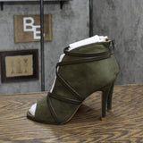 Journee Collection Womens Center Cutout Bootie Boots SAMARA Olive Green 6M