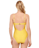 Salt + Cove Juniors Keyhole One-Piece Swimsuit 807037 Lemon Drop Yellow M