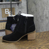 Toms Womens Suede Evelyn Lace-up Ankle Boot 10020231 Black Suede 8.5M