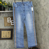 DG2 Womens Side Embroidered Studded Boot-Cut Jean 718649 Midtone Blue 14