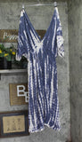 Raviya Tie-Dye Beach Cover Up Dress 76808XTD Navy Tie Dye Blue Multi 2X