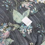 LC Lauren Conrad Womens Tie Front Woven Blouse Shirt Top Gray Floral M