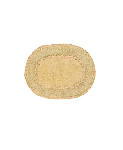 Home Weavers Double Ruffle Bath Rug Oval Mat Yellow 17x24