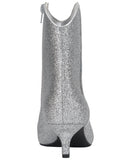 On 34th Women Glitter Aatira Tulip Booties 10019682200 Silver Glitter 5.5M