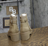 Giani Bernini Womens Vedaa Zip Wedge Bootie 10017765100 Mushroom Brown 5.5M