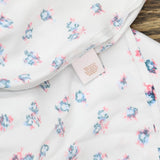 LC Lauren Conrad Womens Woven Tie Front Button Up Blouse Blue Floral M