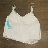 Coco Reef Bra Sized Underwire Tankini Top Swim Wild Palm Crochet White 36D