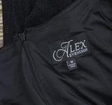 Alex Evenings Womens Long Metallic 3/4 Sleeve Gown Dress Black Metallic 18