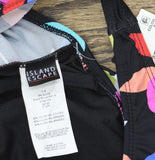 Island Escape Magnolia Underwire Swimdress One Piece Swimsuit Black Multi 14