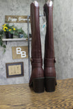 A New Day Rhonda Under-Knee Heeled Boots 94637584 Burgundy Red 8M