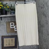 Guess Womens Cristina Ribbed Side-Slit Midi Skier Safari Tan Foil Brown M