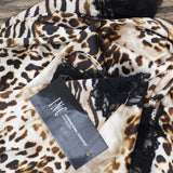 INC International Concepts Shortie Pajama Set 2-Piece Mixed Animal Brown L