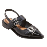 Wild Fable Womens Peyton Double Buckle Slingback Flats 90511436 Black 9.5M
