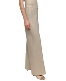 DKNY Seersucker High Rise Wide-Leg Pants UD5PS051 Beige Brown 16US
