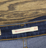 Levi's Womens 721 High-Rise Skinny Jeans 92463221 Eternal Indigo Dark Blue 32X30