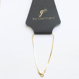 G by Gennaro Womens Fashion Flat Chain Elegant Bracelet Gold Yellow 7.5"