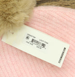 Steve Madden Womens Wide Cuff Beanie with Pom SMA5075M Light Pink
