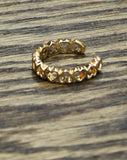 Open Cuff Heart Band Toe Ring Gold Yellow 3.25