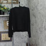 Aqua Womens Button Up Sweater Cashmere V-Neck Cardigan V10337 Black L