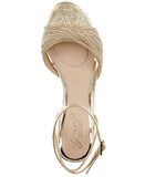 Jewel Badgley Mischka Womens Pretty Block Heel Dress Sandals Gold Textile 8M