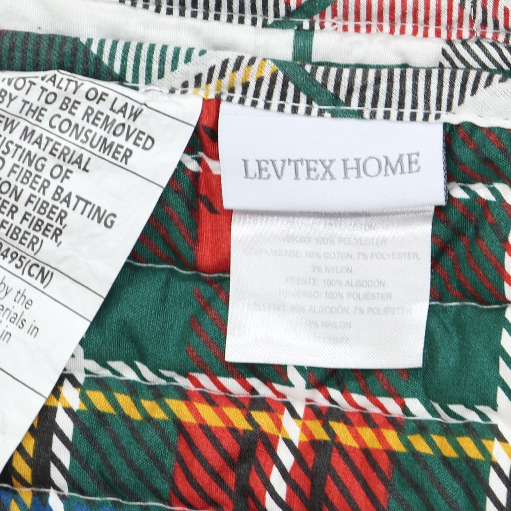Levtex Home Cotton Spencer Plaid Reversible Quilt Red Mutli King / Cal King
