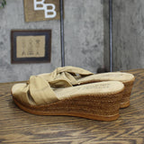 Tuscany by Easy Street Women's Dinah Wedge Sandals 30-0432 Natural Brown 9M