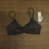 Salt + Cove Womens Solid Lurex Twist-Front Bikini Swim Top SC25081BT Black L