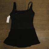 Beyond Control Womens Grommet-Detail Square-Neck Swim Dress Black 12