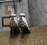 INC International Concepts Dress Sandals Stiletto Heels Leopard Brown 7M