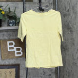 Denim & Co. Essentials Perfect Jersey Top w/ Scallop Neckline Sunlight Yellow S