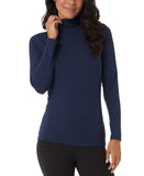 32 Degrees Womens Heat Mock-Neck Long-Sleeve Top Indigo Iris Blue XS